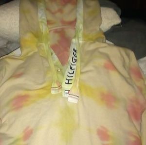Vintage, sz Large, tommy Hilfiger lightweight, custom, hoodie. Tie dyed, blcc